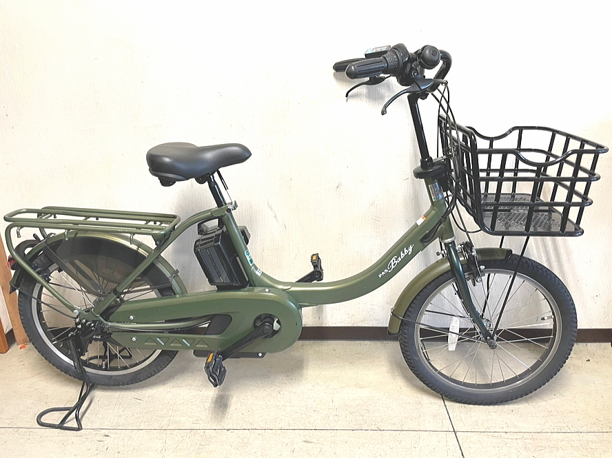 J747 基本引取り限定 電動アシスト自転車 YAMAHA PAS BABBY ヤマハ パス バビー 20インチ 3速 カーキ 中古 自転車